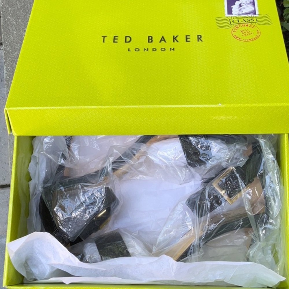 Ted Baker black sequined dress sandals size 8.5 - Picture 6 of 6